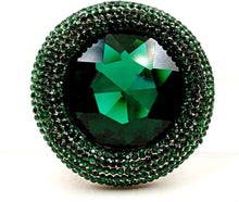 Load image into Gallery viewer, Jewelblings  Fairy Tale Inspiration Wide Pave Wicked Green Stone Brooch Pin Witch Costume Jewelry
