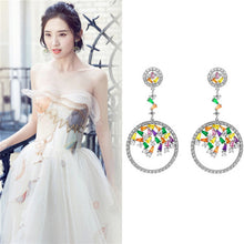Load image into Gallery viewer, Jewelblings Designer Open Multi Color Stones Round Drop Earrings Prom Formal Affairs Geometrical Jewelry
