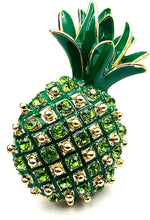 Load image into Gallery viewer, Jewelblings Gorgeous Crystal and Enamel Green Pineapple Pin Brooch
