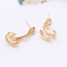 Load image into Gallery viewer, Jewelblings Antique Stylish Gold Tone Coiled Green Eyed Snake Earcuff Earrings Clip on Snake Punk Jewelry
