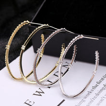 Load image into Gallery viewer, Jewelblings Chic Fashion Statement Full Micro Pave CZ Oval Shaped Earrings Geometrical Jewelry
