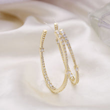 Load image into Gallery viewer, Jewelblings Chic Fashion Statement Full Micro Pave CZ Oval Shaped Earrings Geometrical Jewelry
