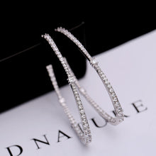 Load image into Gallery viewer, Jewelblings Chic Fashion Statement Full Micro Pave CZ Oval Shaped Earrings Geometrical Jewelry
