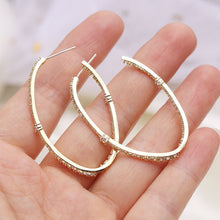Load image into Gallery viewer, Jewelblings Chic Fashion Statement Full Micro Pave CZ Oval Shaped Earrings Geometrical Jewelry
