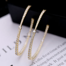 Load image into Gallery viewer, Jewelblings Chic Fashion Statement Full Micro Pave CZ Oval Shaped Earrings Geometrical Jewelry
