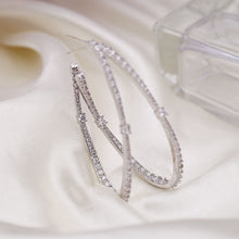 Load image into Gallery viewer, Jewelblings Chic Fashion Statement Full Micro Pave CZ Oval Shaped Earrings Geometrical Jewelry
