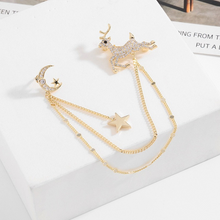 Load image into Gallery viewer, Jewelblings Stunning Crescent Moon Star Reindeer Chain Collar Pin Lapel Pin for Shirt Suit Accessory Chrismas Gift
