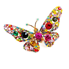 Load image into Gallery viewer, Charming Multicolor Crystal Butterfly Brooch Pin

