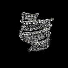 Load image into Gallery viewer, Delicate CZ Pave Set Wide Layer Leaves Stackable Ring Eternity Wrap for Women Fashion Costume Cocktail Dinner
