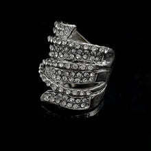 Load image into Gallery viewer, Delicate CZ Pave Set Wide Layer Leaves Stackable Ring Eternity Wrap for Women Fashion Costume Cocktail Dinner
