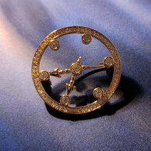 Load image into Gallery viewer, Jewelblings Delicate Rose Gold Plated Open Work Clear CZ Clock Face Brooch Pocket Watch Design Pin Cocktail Costume Holiday Festival Jewelry
