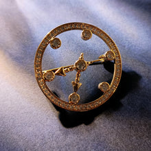 Load image into Gallery viewer, Jewelblings Delicate Rose Gold Plated Open Work Clear CZ Clock Face Brooch Pocket Watch Design Pin Cocktail Costume Holiday Festival Jewelry
