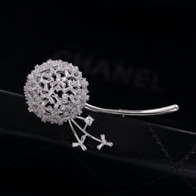 Load image into Gallery viewer, Jewelblings Delicate Silver Stem Zircon Dandelion Brooches Pins Anniversary Gift Jewelry for Mom Grandmother Wife Girlfriend Mother in Law
