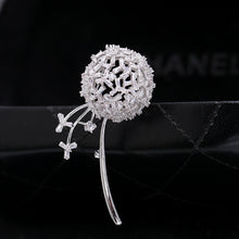 Load image into Gallery viewer, Jewelblings Delicate Silver Stem Zircon Dandelion Brooches Pins Anniversary Gift Jewelry for Mom Grandmother Wife Girlfriend Mother in Law
