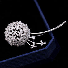 Load image into Gallery viewer, Jewelblings Delicate Silver Stem Zircon Dandelion Brooches Pins Anniversary Gift Jewelry for Mom Grandmother Wife Girlfriend Mother in Law
