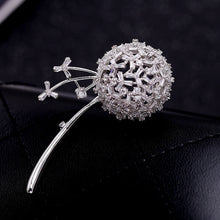 Load image into Gallery viewer, Jewelblings Delicate Silver Stem Zircon Dandelion Brooches Pins Anniversary Gift Jewelry for Mom Grandmother Wife Girlfriend Mother in Law
