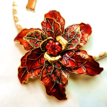 Load image into Gallery viewer, Jewelblings Fantastic Vintage Trio Tiered Red Enamel Poinsettia Flower Brooch Christmas Party Gift Jewelry for Clothes Sweater Jacket Dress
