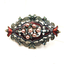 Load image into Gallery viewer, Jewelblings Edwardian Vintage Imitated Pearls Cluster Art Deco Ribbon Oval Brooch Enamel Pin Costume Jewelry for Hat Clothes Coats Sweater
