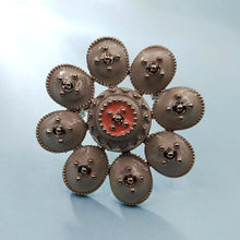 Load image into Gallery viewer, Jewelblings Elegancy Golden Beads White Enamel Round Flower Brooches Pins Decoration DIY Project Business Suit Formal Dress Gown Accessory
