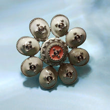 Load image into Gallery viewer, Jewelblings Elegancy Golden Beads White Enamel Round Flower Brooches Pins Decoration DIY Project Business Suit Formal Dress Gown Accessory
