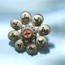 Load image into Gallery viewer, Jewelblings Elegancy Golden Beads White Enamel Round Flower Brooches Pins Decoration DIY Project Business Suit Formal Dress Gown Accessory
