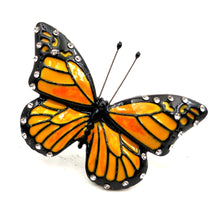 Load image into Gallery viewer, Jewelblings Elegant  Clear Crystal Accent Black &amp; Orange Enamel Monarch Butterfly Brooches Pins for Growing Beauty Women Girl Coat Jewelry
