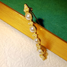 Load image into Gallery viewer, Elegant Gold Tone Imitated Pearls Stick Pin Wedding Party
