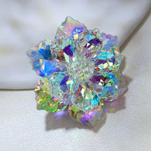 Load image into Gallery viewer, Jewelblings Fantastic Double Tiered Aurora Borealis Rhinestone Vitrail Floral Pin Broach
