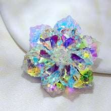 Load image into Gallery viewer, Jewelblings Fantastic Double Tiered Aurora Borealis Rhinestone Vitrail Floral Pin Broach
