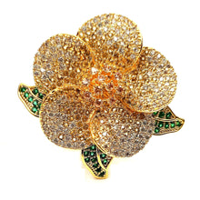 Load image into Gallery viewer, Jewelblings Fantastic Full Pave CZ Yellow Golden Camellia Broach Pin Teacher Gift Easter Christmas Church Gala Graduation Valentine Jewelry
