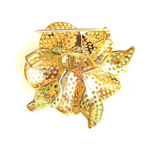 Load image into Gallery viewer, Jewelblings Fantastic Full Pave CZ Yellow Golden Camellia Broach Pin Teacher Gift Easter Christmas Church Gala Graduation Valentine Jewelry
