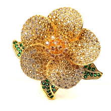 Load image into Gallery viewer, Jewelblings Fantastic Full Pave CZ Yellow Golden Camellia Broach Pin Teacher Gift Easter Christmas Church Gala Graduation Valentine Jewelry

