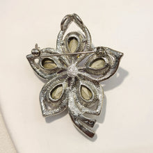 Load image into Gallery viewer, Jewelblings Glamorous Silver Tone Short Stem Opens Studded Five Petal Purple Flower Brooches Pins for Women
