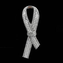Load image into Gallery viewer, Jewelblings Glitter Elegant Imitated Mini White Pearls Ribbon Broaches and Pins for Women Mother in Law Frienship Grandmum Gifts Accessory
