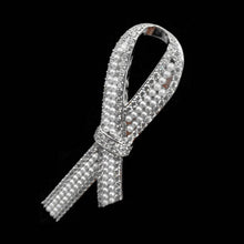 Load image into Gallery viewer, Jewelblings Glitter Elegant Imitated Mini White Pearls Ribbon Broaches and Pins for Women Mother in Law Frienship Grandmum Gifts Accessory
