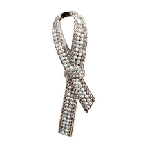 Load image into Gallery viewer, Jewelblings Glitter Elegant Imitated Mini White Pearls Ribbon Broaches and Pins for Women Mother in Law Frienship Grandmum Gifts Accessory
