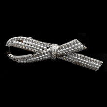 Load image into Gallery viewer, Jewelblings Glitter Elegant Imitated Mini White Pearls Ribbon Broaches and Pins for Women Mother in Law Frienship Grandmum Gifts Accessory
