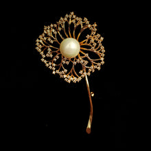 Load image into Gallery viewer, Jewelblings Gorgeous Gold Tone Mother of Pearl &amp; Zircon Accent Dandelion Brooches Pins Make a Wish Floral Spring Teacher Mother Gift Jewelry
