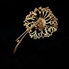 Load image into Gallery viewer, Jewelblings Gorgeous Gold Tone Mother of Pearl &amp; Zircon Accent Dandelion Brooches Pins Make a Wish Floral Spring Teacher Mother Gift Jewelry
