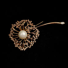 Load image into Gallery viewer, Jewelblings Gorgeous Gold Tone Mother of Pearl &amp; Zircon Accent Dandelion Brooches Pins Make a Wish Floral Spring Teacher Mother Gift Jewelry
