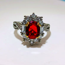 Load image into Gallery viewer, Jewelblings Gorgeous Marquise and Baguette Shaped Stone Accent Red Oval Adjustable Rings for Women Fashion Pageant Bridesmaids Parties Prom
