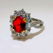 Load image into Gallery viewer, Jewelblings Gorgeous Marquise and Baguette Shaped Stone Accent Red Oval Adjustable Rings for Women Fashion Pageant Bridesmaids Parties Prom
