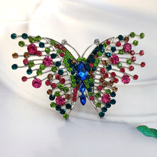 Load image into Gallery viewer, Jewelblings Gorgeous Multi Stones Art Deco Plumes &amp;Tails Colorful Butterfly Brooches Pins Statement Insect Women Girl Wife Mother Jewelry
