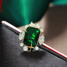 Load image into Gallery viewer, Jewelblings Gorgeous Star Accent Green Rectangle Stone Art Deco Pin Collar Accessory for Women Party Gala Prom Evenining Dinner Dress Gown
