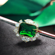 Load image into Gallery viewer, Jewelblings Gorgeous Star Accent Green Rectangle Stone Art Deco Pin Collar Accessory for Women Party Gala Prom Evenining Dinner Dress Gown
