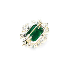 Load image into Gallery viewer, Jewelblings Gorgeous Star Accent Green Rectangle Stone Art Deco Pin Collar Accessory for Women Party Gala Prom Evenining Dinner Dress Gown
