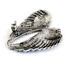 Load image into Gallery viewer, Jewelblings Gothic Vintage AB Crystal Accent Enameled Metallic Blue Angel Wing Brooches Pins Art Nouveau Women Coat Gift Wrap Wing Jewelry
