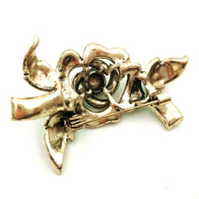 Load image into Gallery viewer, Jewelblings Edwardian Vintage Green Leaf Layered Petal Crystal Accent Oval Shaped Blossom Pink Rose Brooch Pins Mom Grandmother Gift Jewelry

