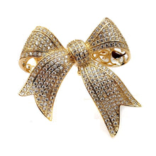 Load image into Gallery viewer, Jewelblings Victorian Vintage Style Micro Pave Clear CZ Golden Bow Brooches Tinny Stone Pave Antique Ribbon Bow Pins Wedding Party Accessory
