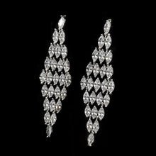 Load image into Gallery viewer, Jewelblings Luxury Chandelier Style Full Marquise Stones Tassel Long Rhombus Shaped Drop Earrings Geometrical Affairs Event Gala Jewelry
